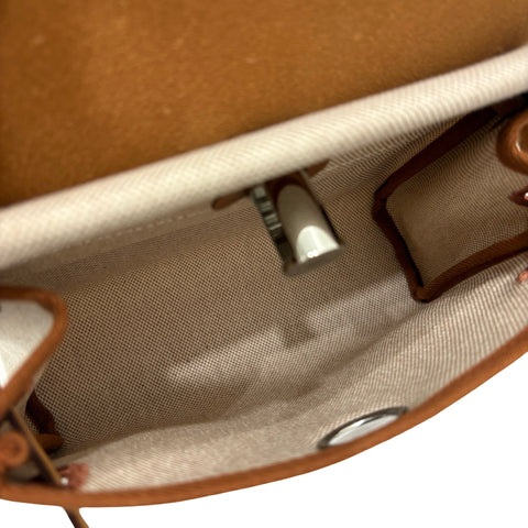 【Brand New】 Hermes HERBAG ZIP 20 Mini Shoulder Bag, W Stamp (2024), Gold, Canvas x Leather, Brand New, Handbag
