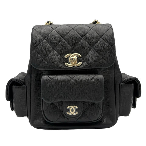 【未使用】 CHANEL シャネル SMALLBACKPACK マトラッセ スモールバックパック バックパック プレート(2021年～) ブラック キャビアスキン 未使用 NEW バッグ
