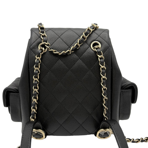 【未使用】 CHANEL シャネル SMALLBACKPACK マトラッセ スモールバックパック バックパック プレート(2021年～) ブラック キャビアスキン 未使用 NEW バッグ
