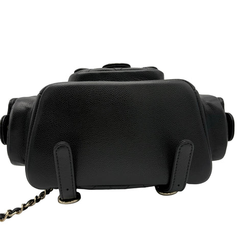 【未使用】 CHANEL シャネル SMALLBACKPACK マトラッセ スモールバックパック バックパック プレート(2021年～) ブラック キャビアスキン 未使用 NEW バッグ