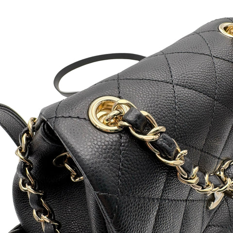 【未使用】 CHANEL シャネル SMALLBACKPACK マトラッセ スモールバックパック バックパック プレート(2021年～) ブラック キャビアスキン 未使用 NEW バッグ