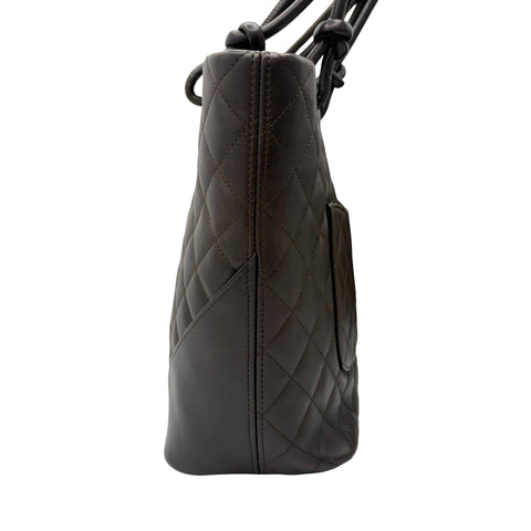 【中古】 CHANEL シャネル CAMBON カンボン トートバッグ 9番台(2004‐2005年) ブラウン レザー 中古 USED バッグ SALE セール