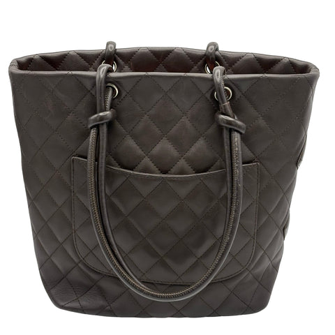 【中古】 CHANEL シャネル CAMBON カンボン トートバッグ 9番台(2004‐2005年) ブラウン レザー 中古 USED バッグ SALE セール