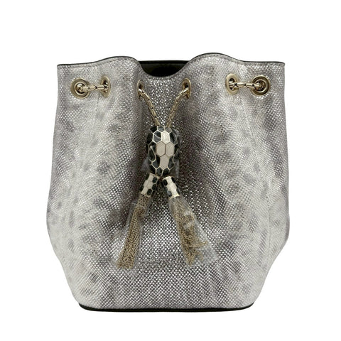 【Sin usar】 BVLGARI Bvlgari MINISHOULDERBAG Bolso de hombro mini Bolso de hombro Chip IC Plateado Piel Sin usar  Bolso