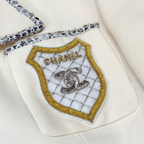 【Excellent Condition】 CHANEL Emblem Jacket with Top, Size 38, USED, 2005, CLOTHES