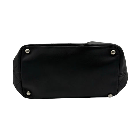 [Pre-owned] CHANEL Cambon Line Tote Bag, 10-Series (2005-2006), Black Lambskin, Used Bag