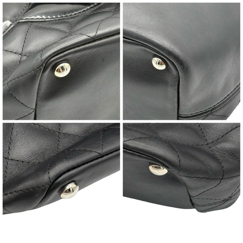 [Pre-owned] CHANEL Cambon Line Tote Bag, 10-Series (2005-2006), Black Lambskin, Used Bag