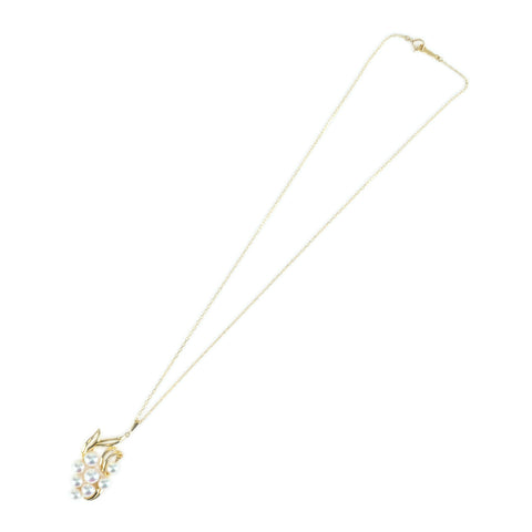 【中古】MIKIMOTO ミキモト K18YG AKOYA PEARL NECKLACE パールペンダントネックレス P4.9-6.0mm 6.2g USED