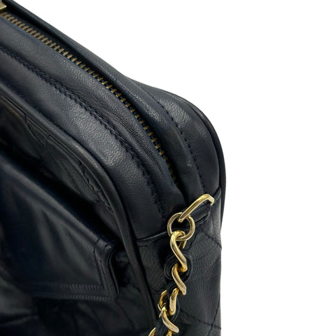【中古】 CHANEL シャネル COCOMARK SHOULDER BAG フリンジタッセルチャームショルダーバッグ  1番台(2013年） ネイビー ラムスキン 中古 USED バッグ