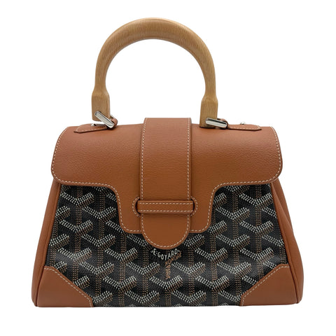 [Pre-owned] GOYARD Saïgon Souple Mini Bag, Black & Natural Goyardine Canvas & Chevroches Calfskin, Shoulder Bag, Pre-owned USED Bag