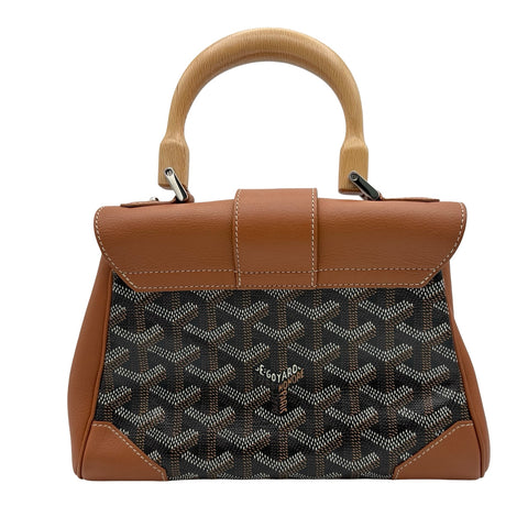 [Pre-owned] GOYARD Saïgon Souple Mini Bag, Black & Natural Goyardine Canvas & Chevroches Calfskin, Shoulder Bag, Pre-owned USED Bag