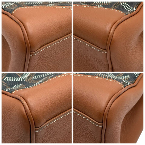 [Pre-owned] GOYARD Saïgon Souple Mini Bag, Black & Natural Goyardine Canvas & Chevroches Calfskin, Shoulder Bag, Pre-owned USED Bag