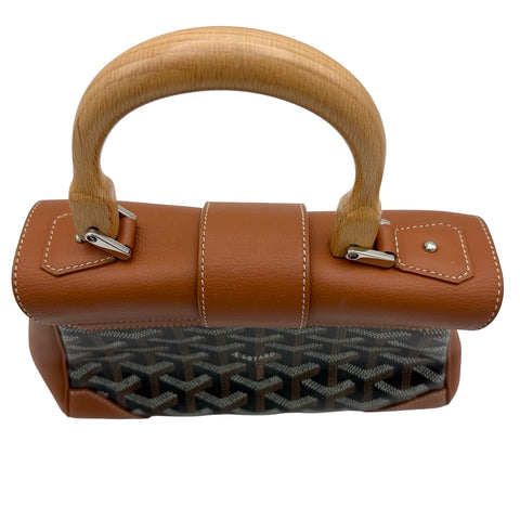 [Pre-owned] GOYARD Saïgon Souple Mini Bag, Black & Natural Goyardine Canvas & Chevroches Calfskin, Shoulder Bag, Pre-owned USED Bag