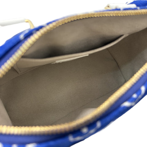 [Pre-owned] LOUIS VUITTON Speedy Bandoulière 20 (M20751) Shoulder Bag, Blue Jacquard Velvet, with IC Chip (2021 onwards), USED Bag