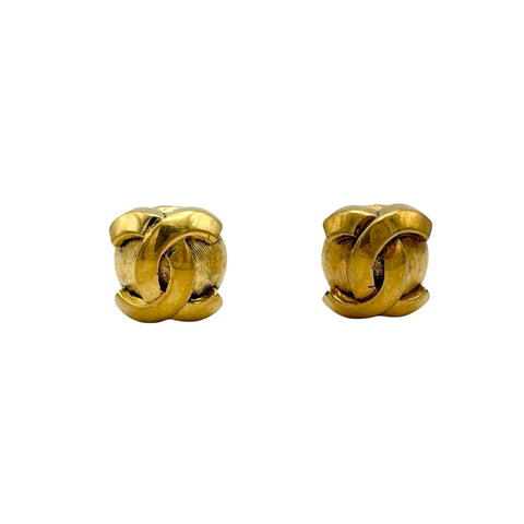 [Pre-owned] CHANEL COCO Mark Earrings Vintage Accessory GP Pre-owned