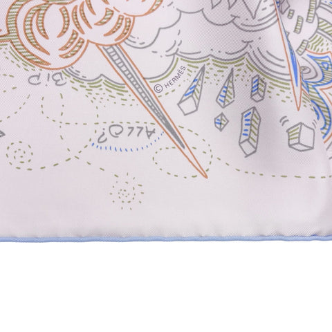 [Brand New] Hermes Carre 90 "Please Hold the Line" 2025 Spring/Summer Collection Scarf Accessory Rose Perle / Bleu Ciel / Orange 100% Silk Brand New SILK 100%