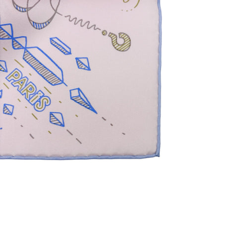 [Brand New] Hermes Carre 90 "Please Hold the Line" 2025 Spring/Summer Collection Scarf Accessory Rose Perle / Bleu Ciel / Orange 100% Silk Brand New SILK 100%