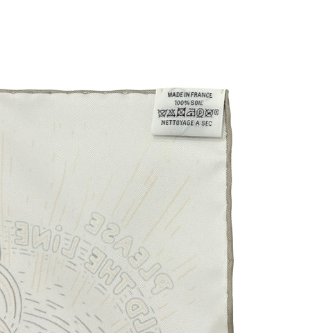 [Brand New] Hermes Carre 90 "Please Hold the Line" 2025 Spring/Summer Collection Scarf Accessory White / Rose Nacre / Vert-de-Gris 100% Silk Brand New SILK 100%