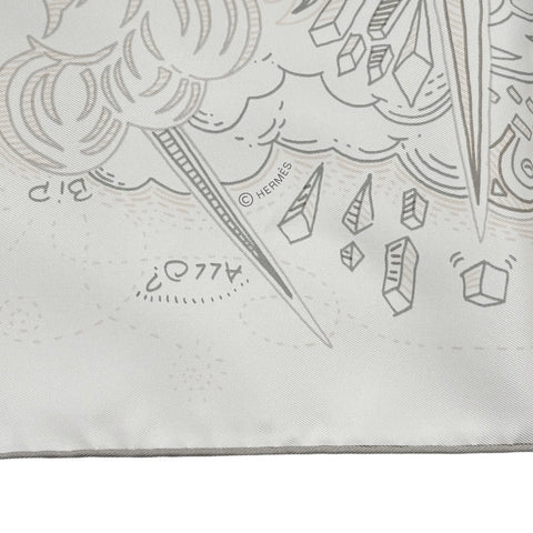 [Brand New] Hermes Carre 90 "Please Hold the Line" 2025 Spring/Summer Collection Scarf Accessory White / Rose Nacre / Vert-de-Gris 100% Silk Brand New SILK 100%