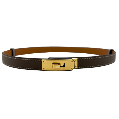 【新品未使用】 Hermes エルメス BELT KELLY 18 ベルト ケリー18 ベルト 小物 エトゥープ エプソン 新品未使用 ETOUPE EPSOM