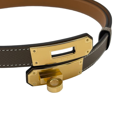 [Brand New] Hermes Kelly Belt 18, Etoupe Epsom Leather, Accessory