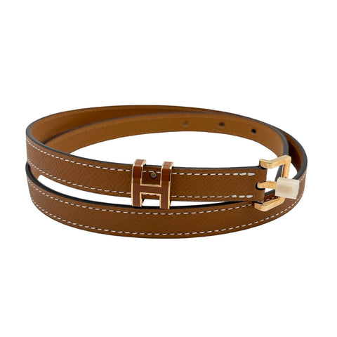 [New and Unused] Hermes Pop H 15 Belt Gold Epsom