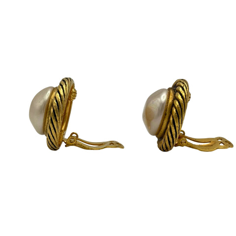 [Pre-owned] CHANEL EARRINGS Accessory GP/Faux Pearl Pre-owned GP/FAKE PEARL
