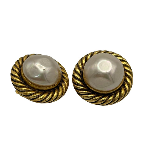 [Pre-owned] CHANEL EARRINGS Accessory GP/Faux Pearl Pre-owned GP/FAKE PEARL