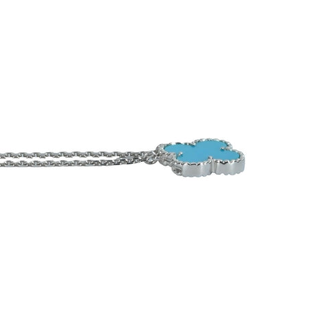 [Pre-owned] Van Cleef & Arpels K18WG Vintage Alhambra Turquoise Necklace 5.8g