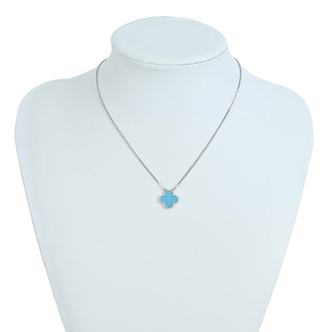 [Pre-owned] Van Cleef & Arpels K18WG Vintage Alhambra Turquoise Necklace 5.8g