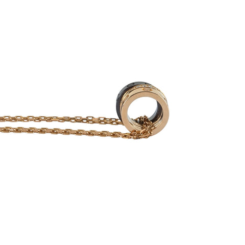 [Pre-owned] CARTIER K18PG/Ceramic Love 3-Hoop Necklace Diamond 7.4g