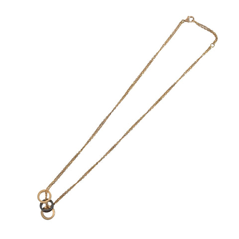 [Pre-owned] CARTIER K18PG/Ceramic Love 3-Hoop Necklace Diamond 7.4g