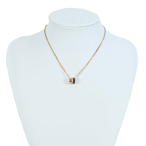 [Pre-owned] CARTIER K18PG/Ceramic Love 3-Hoop Necklace Diamond 7.4g