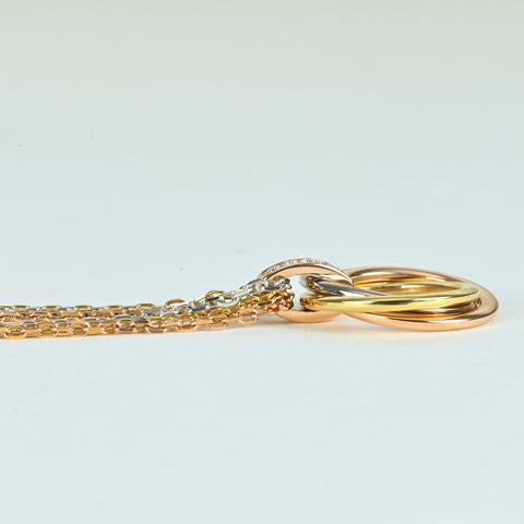 [Pre-owned] CARTIER K18 Three-Color Gold Trinity Necklace 16.7g
