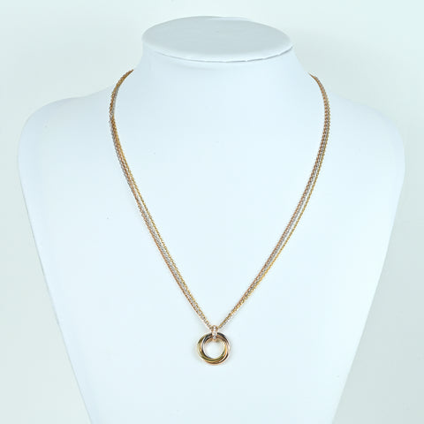 [Pre-owned] CARTIER K18 Three-Color Gold Trinity Necklace 16.7g