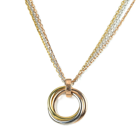 [Pre-owned] CARTIER K18 Three-Color Gold Trinity Necklace 16.7g