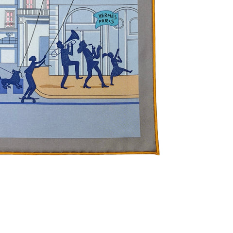 【新品未使用】 Hermes エルメス  カレ 90 《エルメス・パラード》 2024秋冬コレクション スカーフ 小物 白 / ブルー / ピンク シルク100% 新品未使用