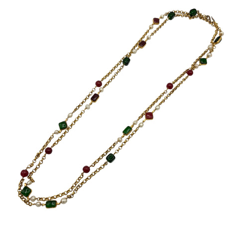【中古】 CHANEL シャネル NECKLACE ネックレス 小物  グリポアガラス 中古