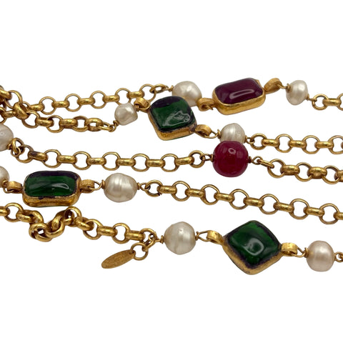 【中古】 CHANEL シャネル NECKLACE ネックレス 小物  グリポアガラス 中古