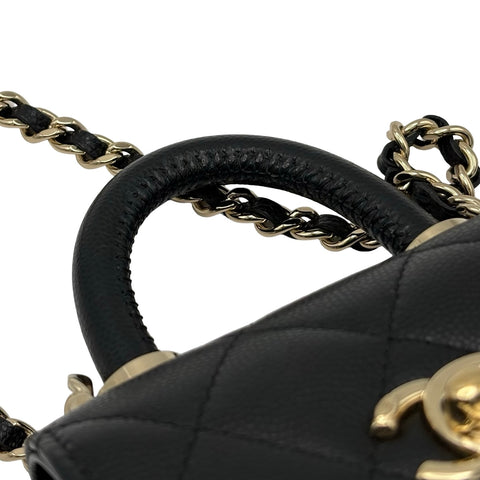 【中古】 CHANEL シャネル SUPER MINI COCOHANDLE ミニミニココハンドル ショルダーバッグ ハンドバッグ ランダム番(2021年～) ブラック キャビアスキン 中古 USED バッグ