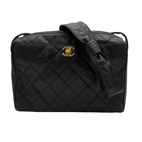[Pre-owned] CHANEL VINTAGE SHOULDER BAG, 4 Series (1996-1998), BLACK, Caviar Skin, Used Bag