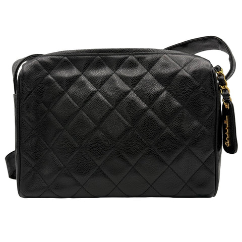[Pre-owned] CHANEL VINTAGE SHOULDER BAG, 4 Series (1996-1998), BLACK, Caviar Skin, Used Bag