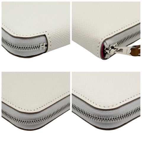 [Unused] Hermes Azap Silkin Compact Wallet, White, Epsom, Brand New Unused
