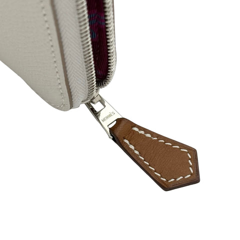 [Unused] Hermes Azap Silkin Compact Wallet, White, Epsom, Brand New Unused