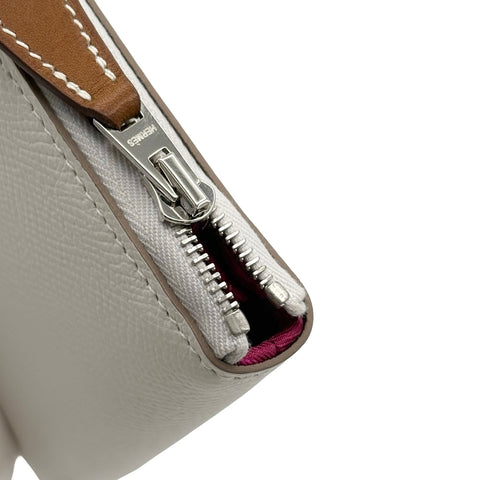 [Unused] Hermes Azap Silkin Compact Wallet, White, Epsom, Brand New Unused