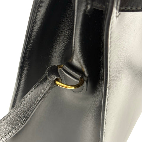 【中古】 Hermes エルメス KELLY SPORTS PM ケリースポーツPM ショルダーバッグ 〇P刻（1986年） ブラック ボックスカーフ ヴィンテージ 中古 USED バッグ