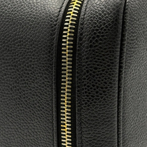 【中古】 CHANEL シャネル 2WAY VANITY BAG デカココ2WAYバニティバッグ ショルダーバッグ メイクポーチ 4番台(1996~1998年） ブラック キャビアスキン 中古 USED バッグ
