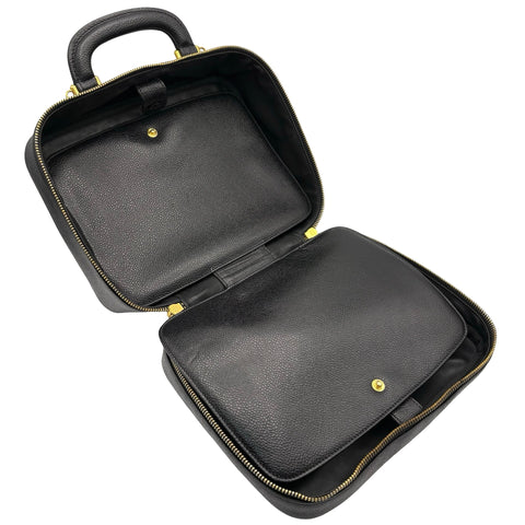 【中古】 CHANEL シャネル 2WAY VANITY BAG デカココ2WAYバニティバッグ ショルダーバッグ メイクポーチ 4番台(1996~1998年） ブラック キャビアスキン 中古 USED バッグ