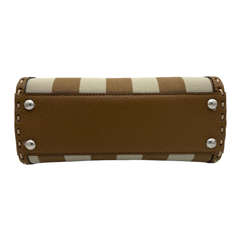 [Excellent Condition] FENDI PEEKABOO/SELLERIA 2WAY BAG MINI, Shoulder Bag, Beige, Canvas x Leather, Pre-owned