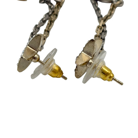 【Used】 CHANEL COCOMARK STONE EARRINGS Gold/Silver GP Used Sale